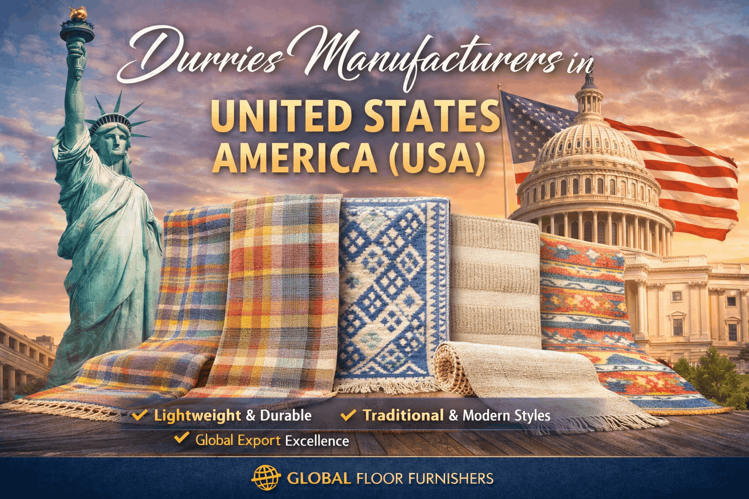 Durries Manufacturers in United States America (USA): Timeless Handwoven Elegance for Modern Spaces