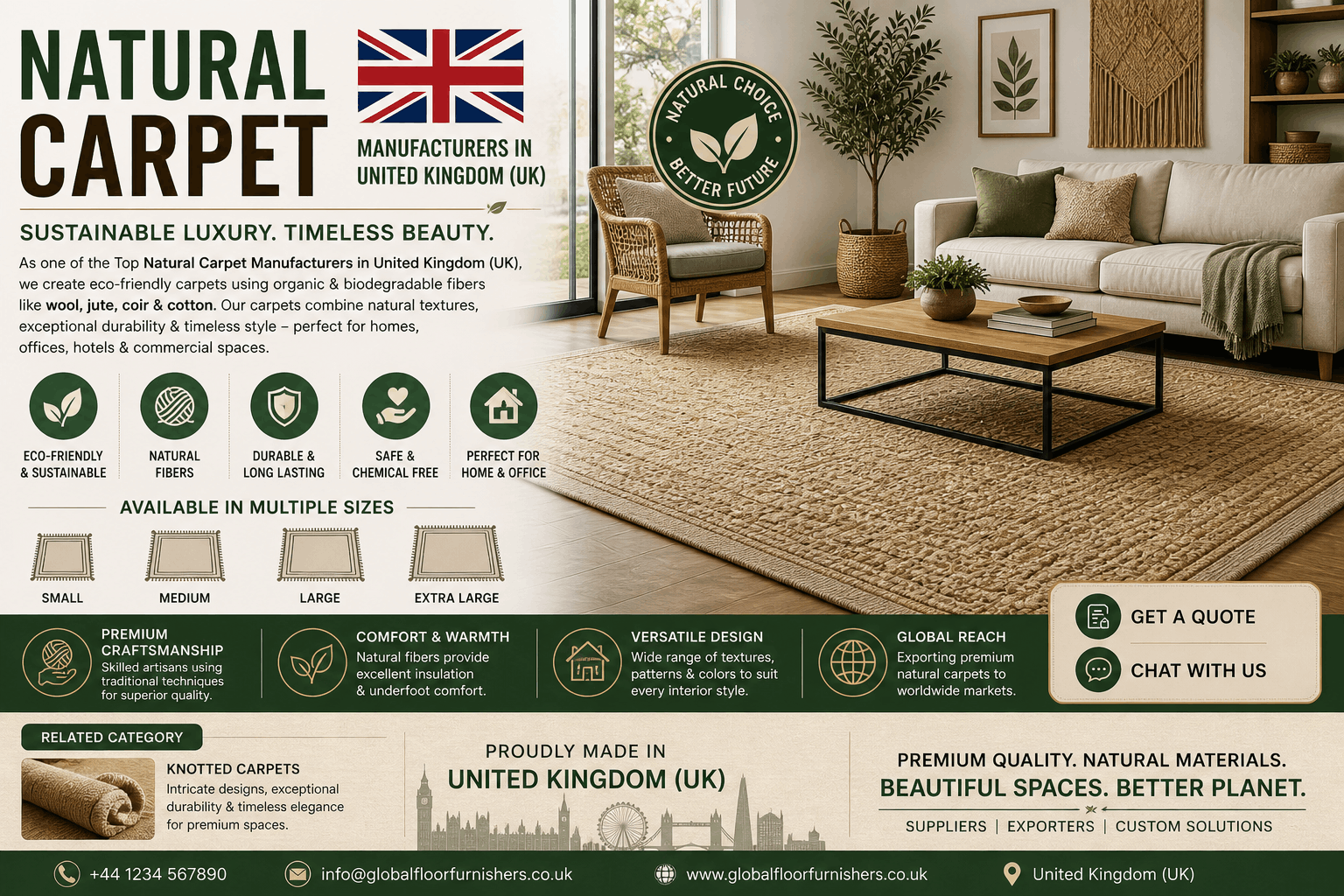 Natural Carpet Manufacturers in United Kingdom (UK): Sustainable Luxury for Elegant Interiors