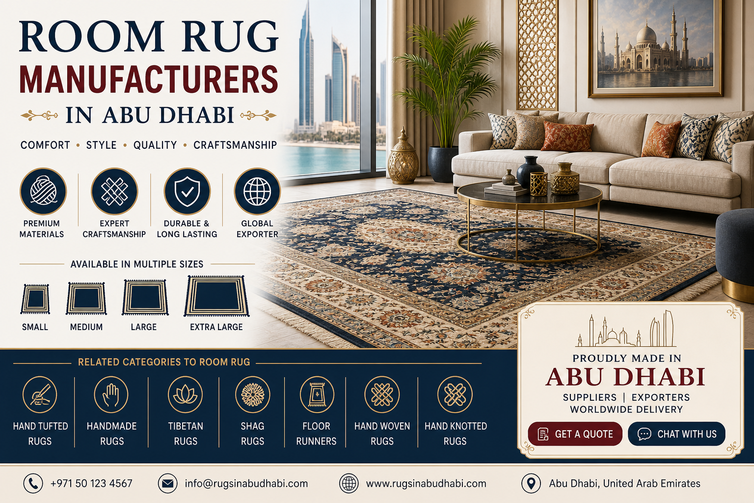 Room Rug Manufacturers in Abu Dhabi: Premium Rugs for Elegant Interiors