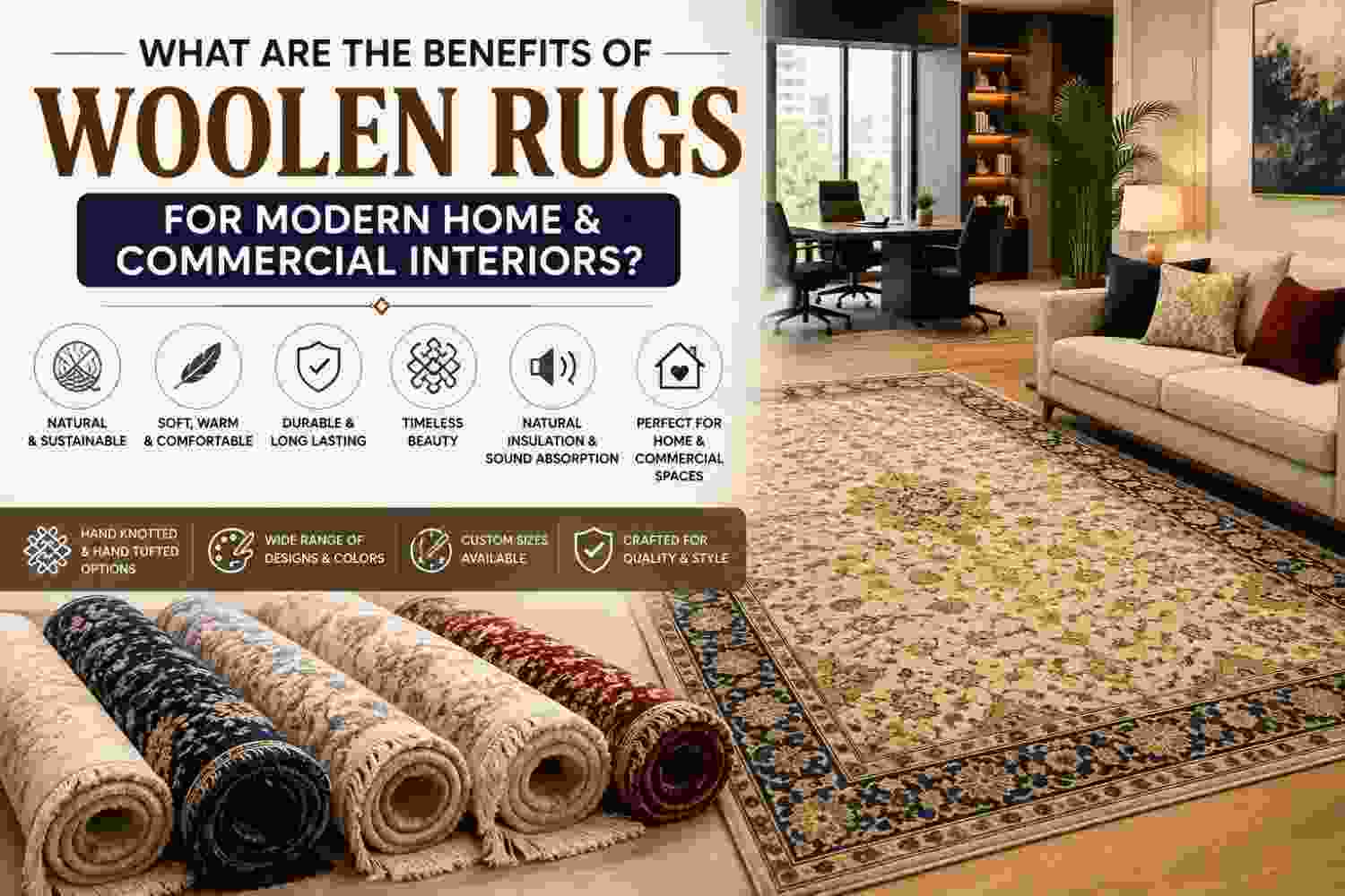 What Are the Benefits of Woolen Rugs for Modern Home and Commercial Interiors?